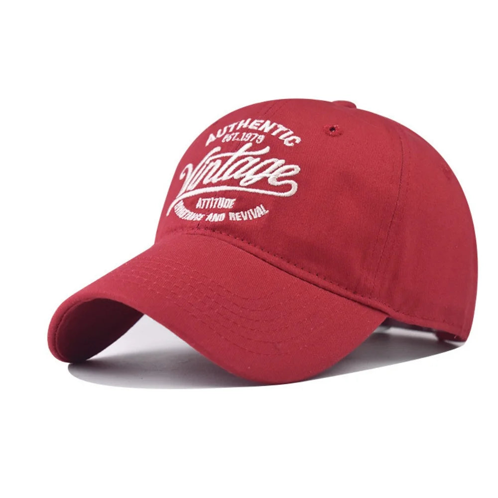 American  vintage Letter Embroidered Baseball Cap for Men Women
