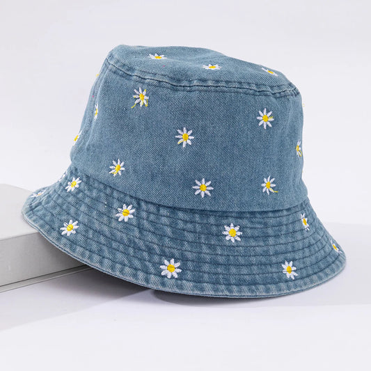 Little Daisy Embroidered Fisherman Hat