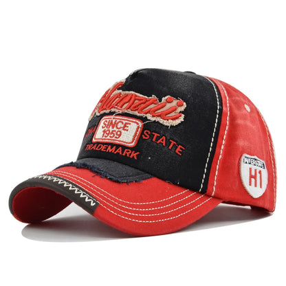 Unisex Washed Cotton Cap 1959 Letter Embroidery Vintage Baseball Cap Men Women
