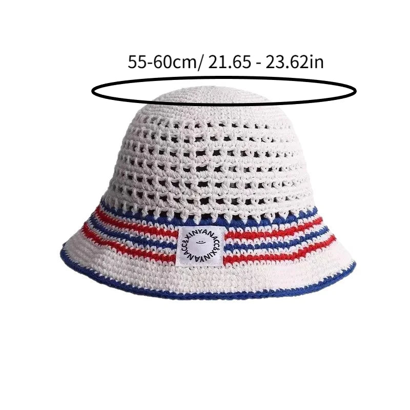 Sun Hat Striped Fisherman Hat Women's