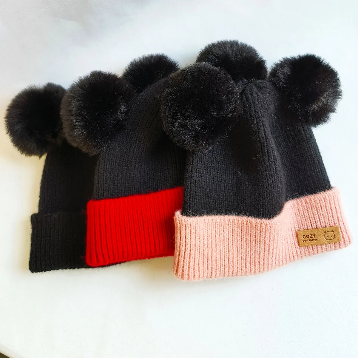 Cozy Winter Baby Hat Soft Cartoon Mouse Head Hat For Girls Boys Kids Outdoor