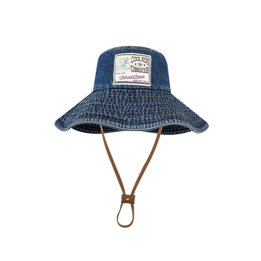 Retro Washed Denim Fishing Cap Women's Large Brim Sunshade Hat