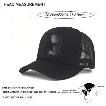 New Trendy Breathable Mesh Hat Pentagram Street Dance Skateboarding Outdoor Leisure Sunshade Baseball Hat Unisex