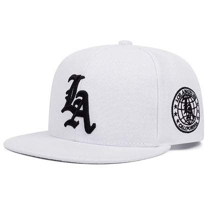 New Los Ange Earth Letter Embroidered Cotton Flat Edge Hat Baseball Hat Sunshade Hat Outdoor HipHop Hat