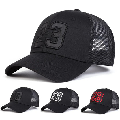 Unisex 23 Embroidery Baseball Net Caps Hip Hop Cap Spring Summer