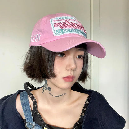 Pink Letter Baseball Caps for Women