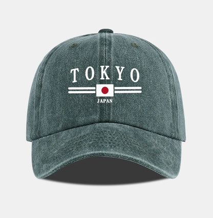 TOKYO JAPAN Printed Washed Baseball Cap Tokyo Japan Urban Style Classic Fashion Daily Commuting