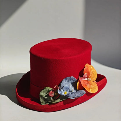 Purple 100% Wool Hat For Men And Women Fedora
