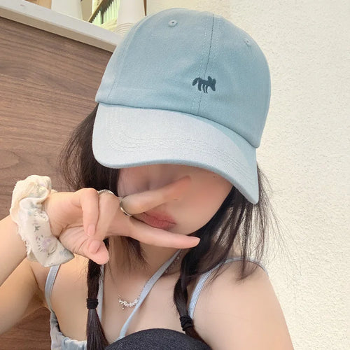 Muji Little Fox Embroidered Baseball Cap