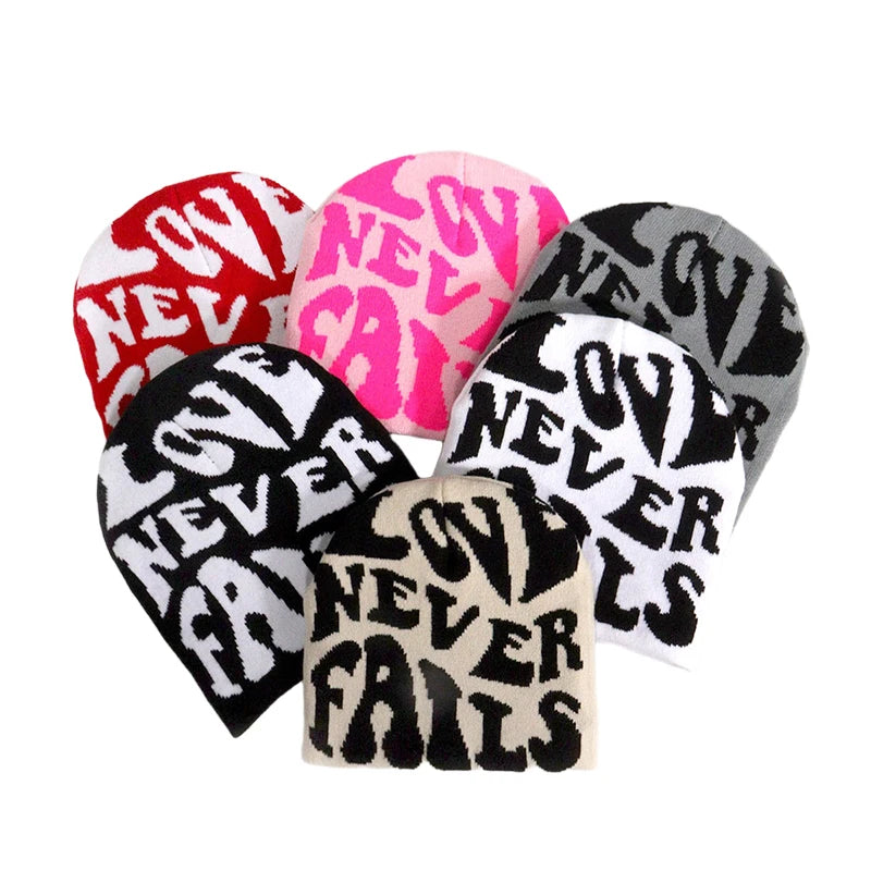 Y2k Letter Knitted Hat Autumn Winter Street New Unisex