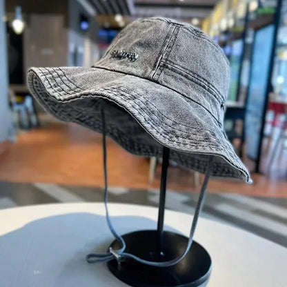 Denim Cloth Bucket Hat Men Women Outdoor