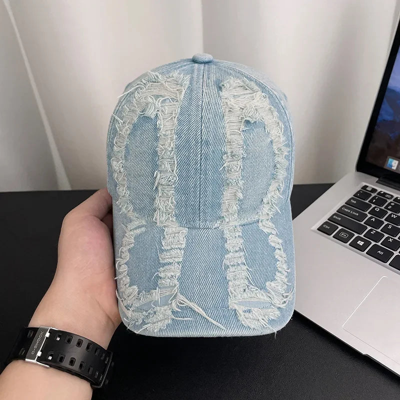 Vintage Washed Distressed Baseball Cap Wide-Brimmed Caps Hat