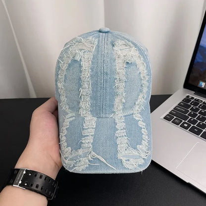 Vintage Washed Distressed Baseball Cap Wide-Brimmed Caps Hat
