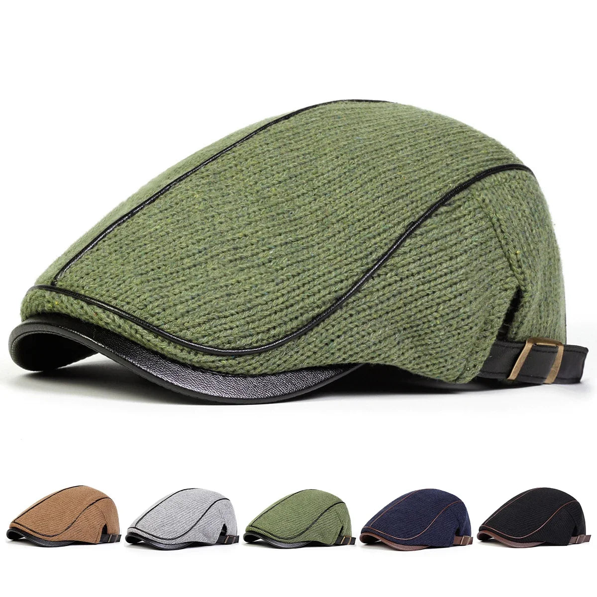 Men Autumn And Winter Warm Knitting Newsboy Caps