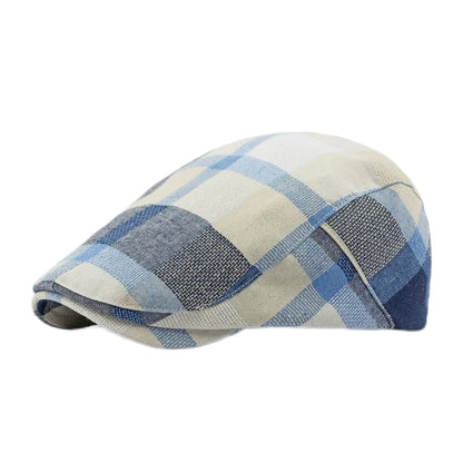 Spring Summer Dopamine Plaid Beret Duck Tongue Forward Hat