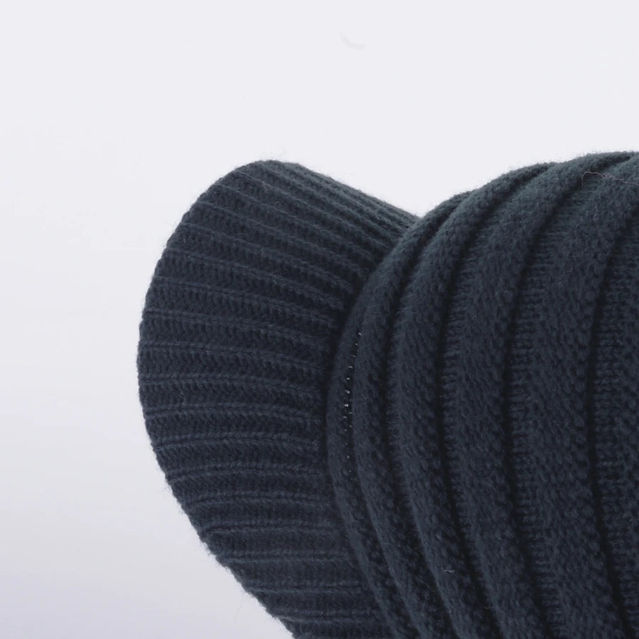 Unisex Winter Hats With Visor Warm Ski Hat Stylish Knitted Hat
