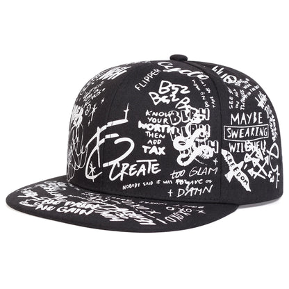 Unisex Colorful Letter Graffiti Printing Hip-Hop Hats