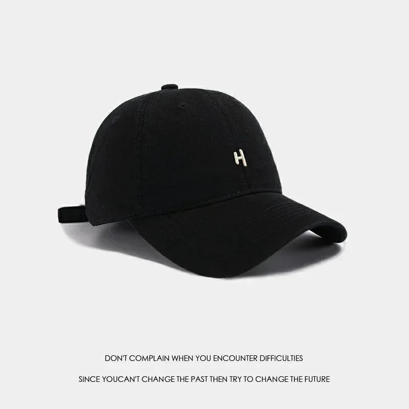 Soft Top Baseball Cap Embroidered Sporty Wide Brim Feminine Face Slimming Unisex