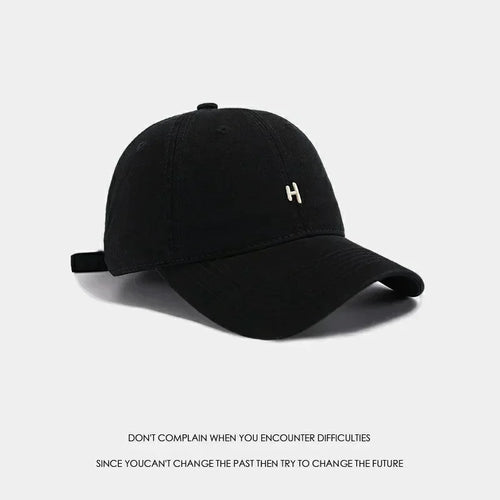 Soft Top Baseball Cap Embroidered Sporty Wide Brim Feminine Face Slimming Unisex