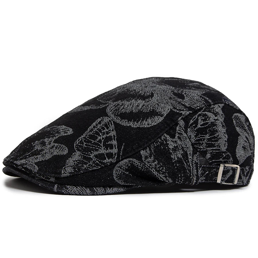 Vintage Denim Prints Butterfly Berets Women Newsboy Cap