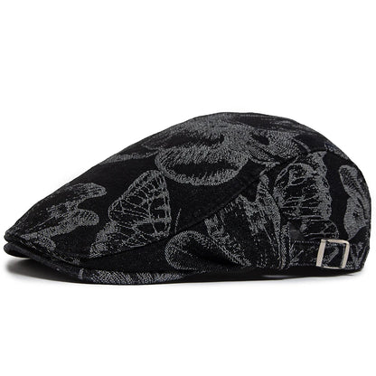 Vintage Denim Prints Butterfly Berets Women Newsboy Cap
