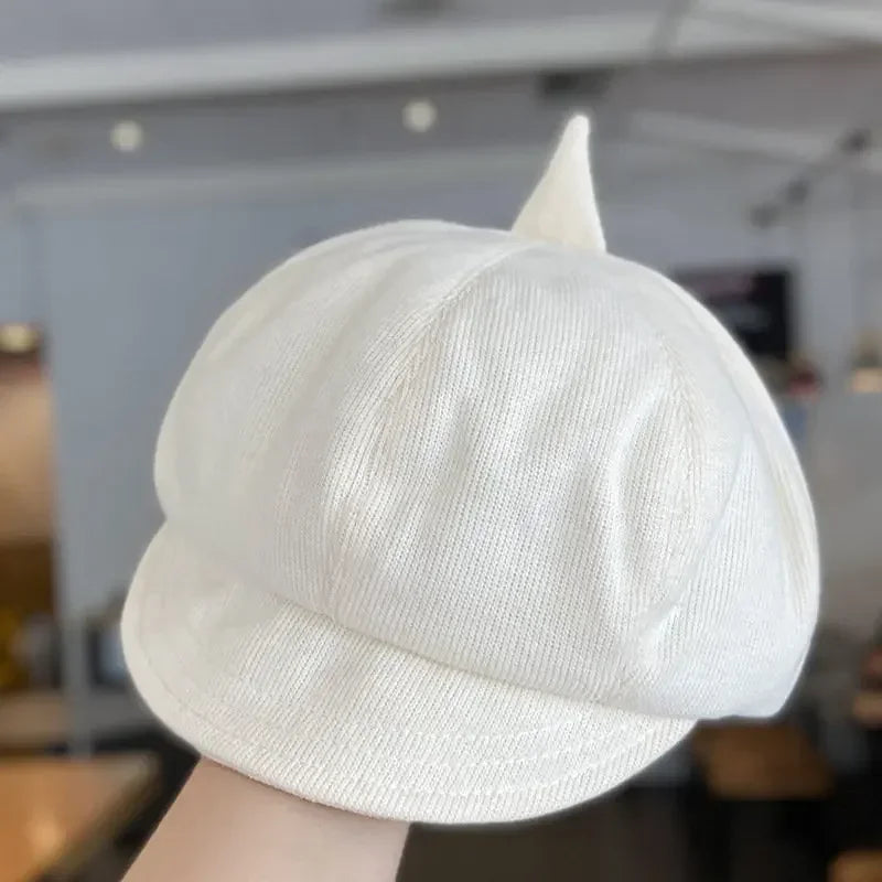Spring Autumn Cotton Solid Warm Beret Painter Hat