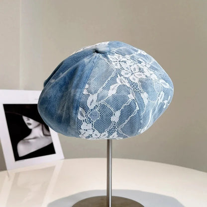 Unisex Lace Floral Patchwork Hat