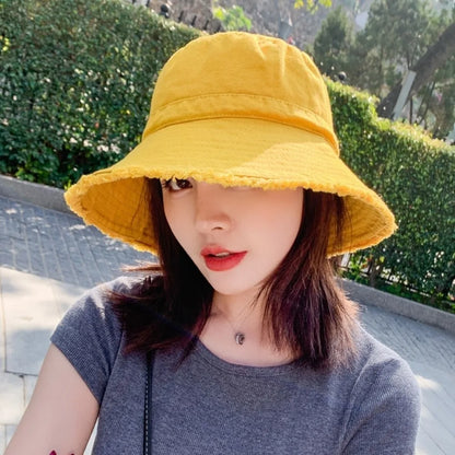 Fashion Adjustable Denim Bucket Hat Big Brimmed UV Protection