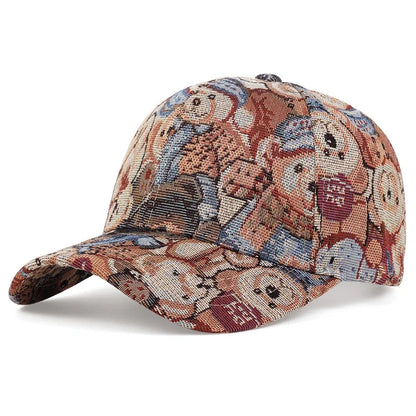 Unisex Cartoon Bear Full Print Baseball Caps Spring Autumn
