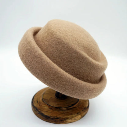 Japanese Retro White Black Brown Camel Wool Beret Women's Autumn And Winter