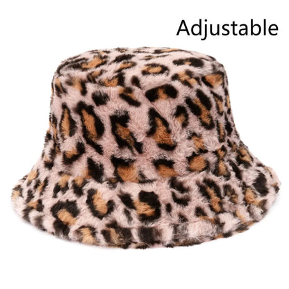 Fashion New Women Bucket Hat Retro Spring Autumn Leopard