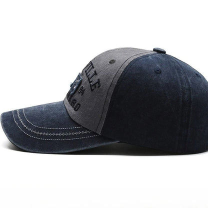 Vintage Washed Cotton Baseball Cap For Men Adjustable