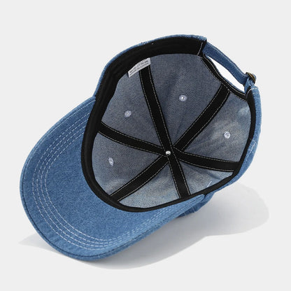 Solid Color Denim Baseball Cap For Women Korean Casual Duckbill Cap