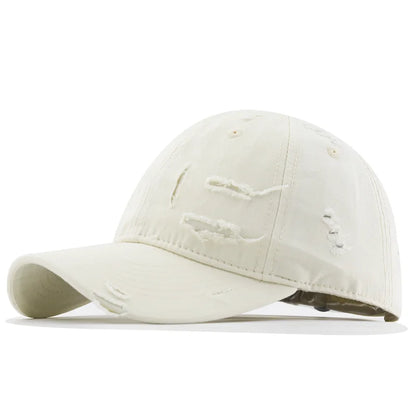 Washed Hole Baseball Cap New Spring Solid Sunhat Men Women