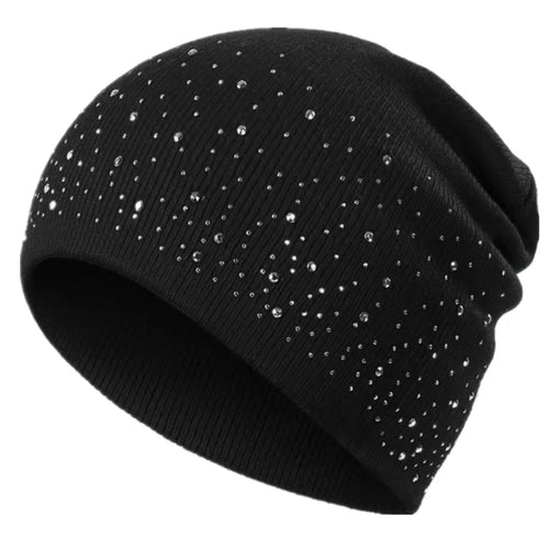 Hot Sale Women Casual Winter Fall Hat Stylish & Shiny Rhinestone Decor
