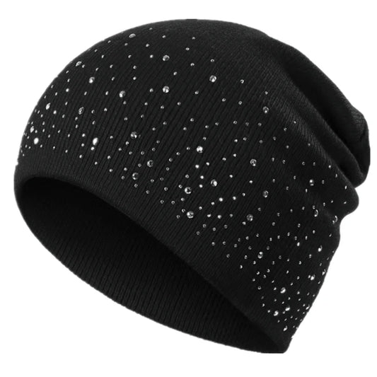 Hot Sale Women Casual Winter Fall Hat Stylish & Shiny Rhinestone Decor