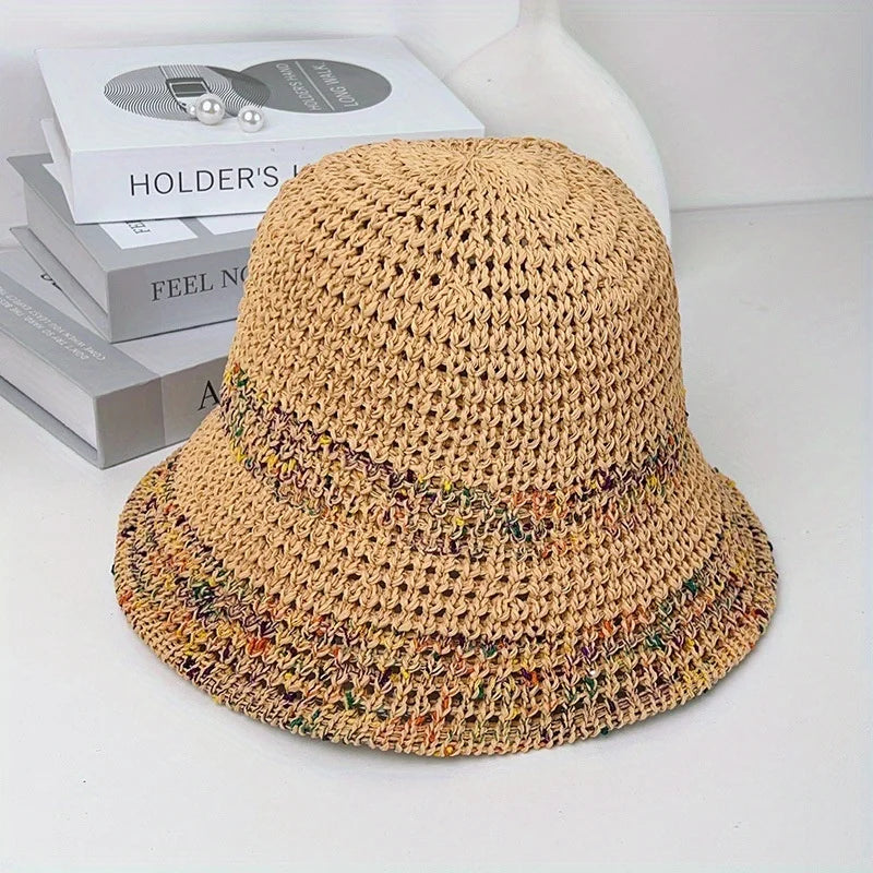 Hook Woven Sun Hat, Large Brim Sun Protection Straw Hat