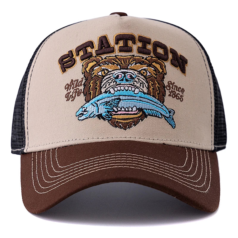 Unisex Bear Head Pattern Cap Summer Hat Man Women