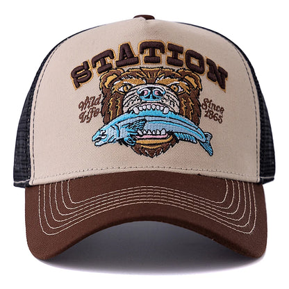 Unisex Bear Head Pattern Cap Summer Hat Man Women