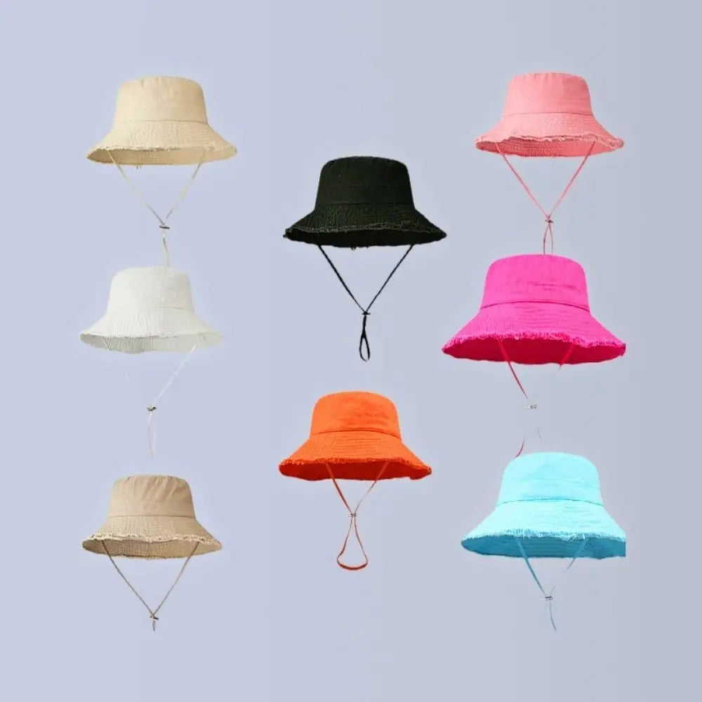Fringed Solid Color Summer Sunshade Hat Four Seasons