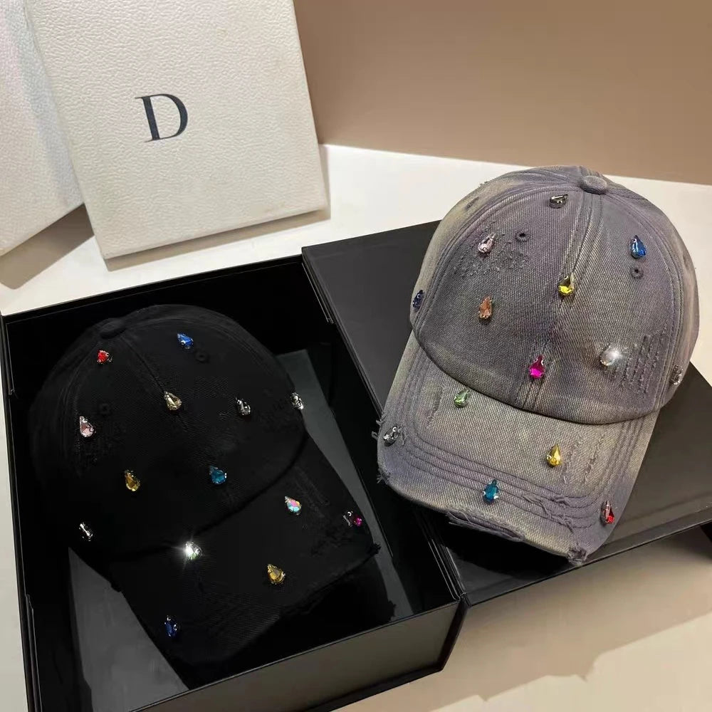 Korean Luxury Water Diamond Baseball Cap
