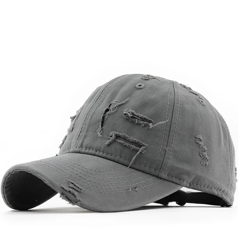 Washed Hole Baseball Cap New Spring Solid Sunhat Men Women
