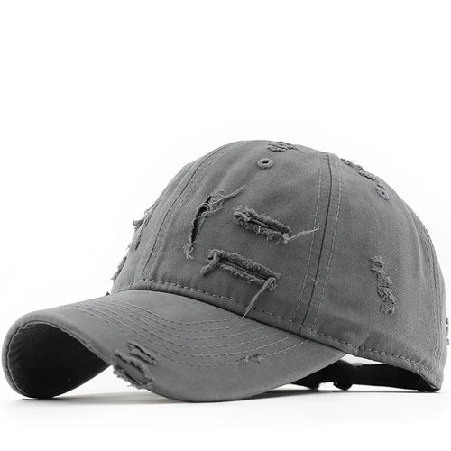 Washed Hole Baseball Cap New Spring Solid Sunhat Men Women