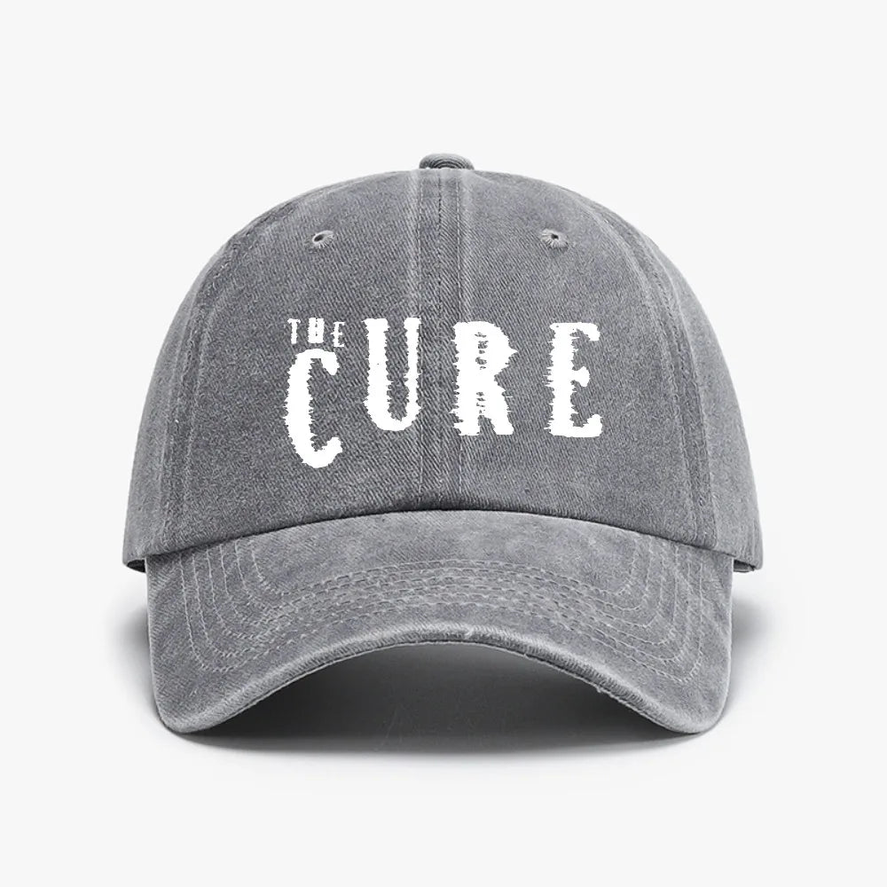 The Cure Cap Washed Distressed Denim Caps
