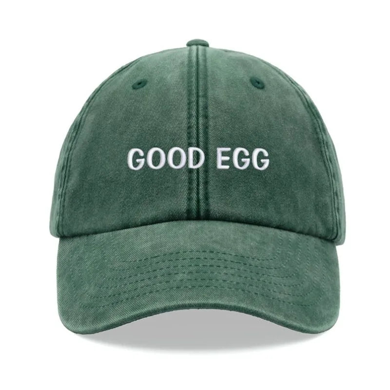 1pc "Good Egg" Baseball Cap Vintage Washed Unisex Dad Hat
