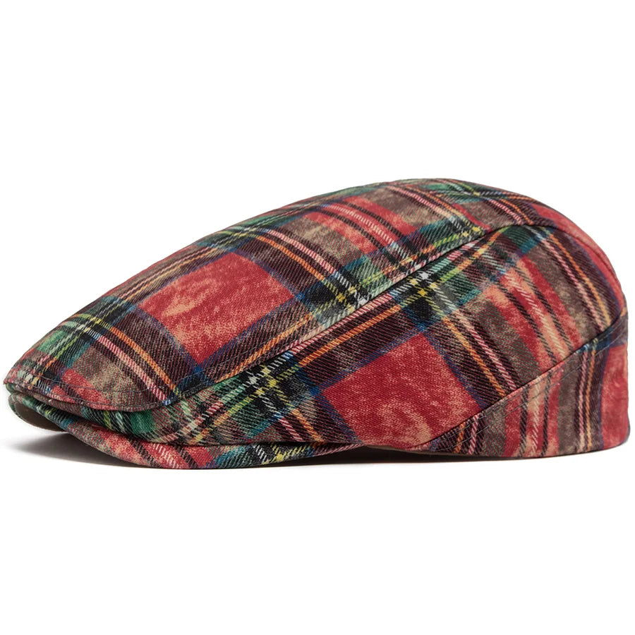 Y2k Plaid Beret Summer Women Hat Vintage Caps For Men