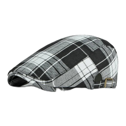 Spring Summer Dopamine Plaid Beret Duck Tongue Forward Hat