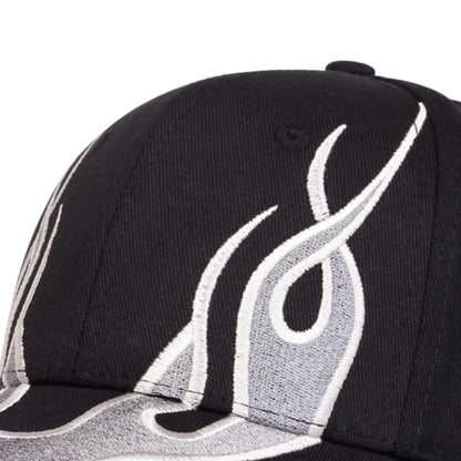 Unisex Flame Embroidery Baseball Caps Spring and Autumn