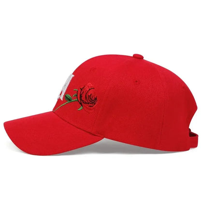 Unisex LA Rose Embroidery Baseball Caps Spring and Autumn