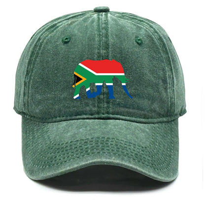 South Africa Elephant Flag Baseball Cap Adjustable